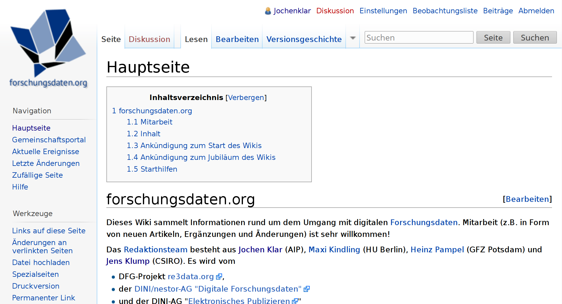 Screenshot von forschungsdaten.org